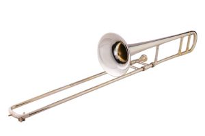 a silver trombone
